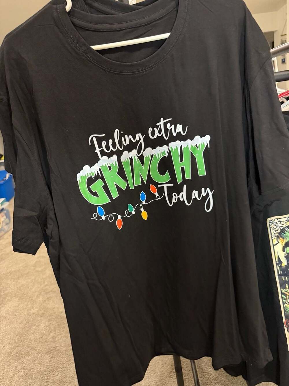 Feeling Extra Grinchy Today Black Christmas T-Shirt